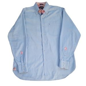 Tommy Hilfiger Men’s Casual Contrast‎ Cuffs Button Down Cotton Shirt Sz. M